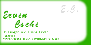 ervin csehi business card